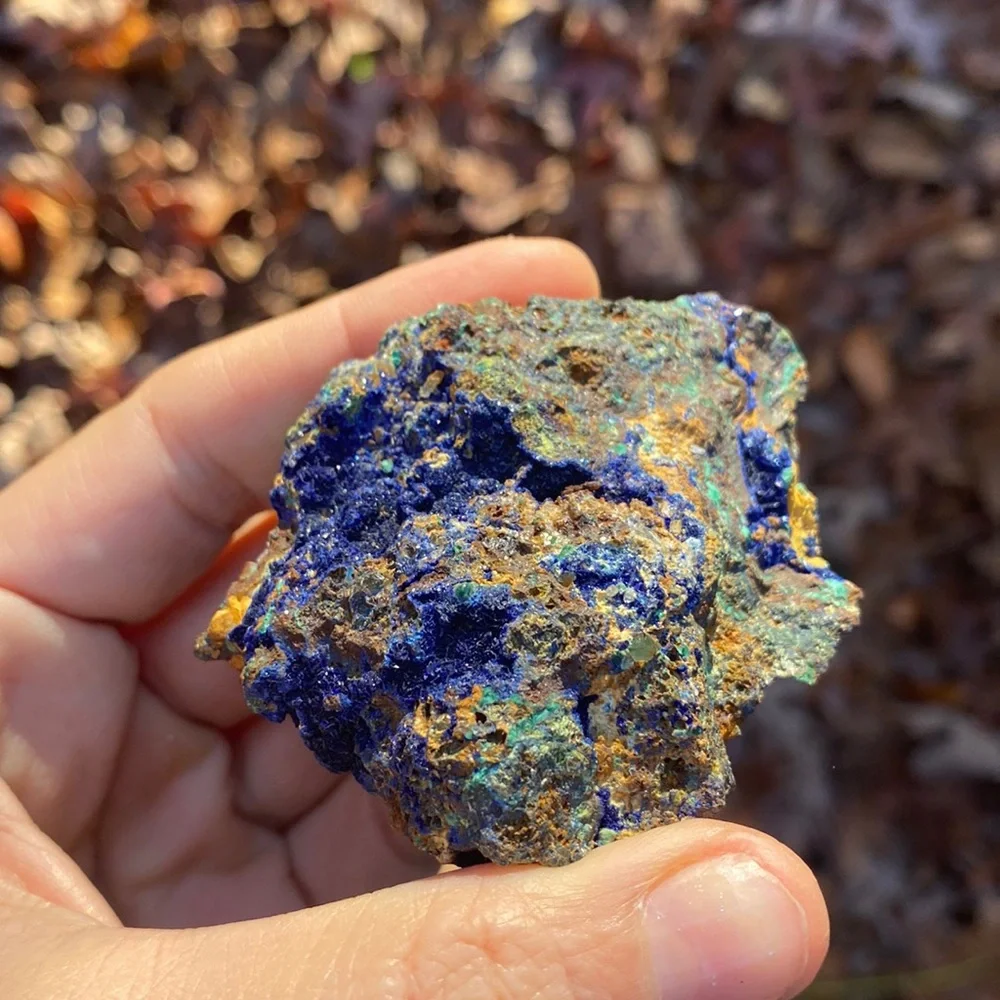 Natural Azurite Malachite Rough Specimen 124g Crystalline Matrix Rock